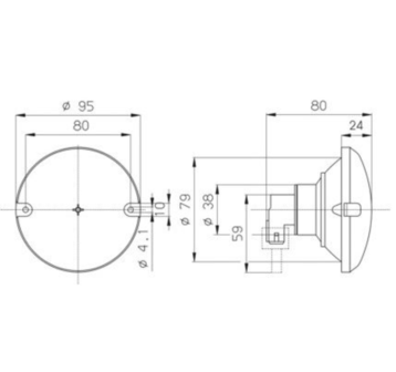 Achterlicht rond inbouw