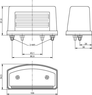 Kentekenverlichting smal